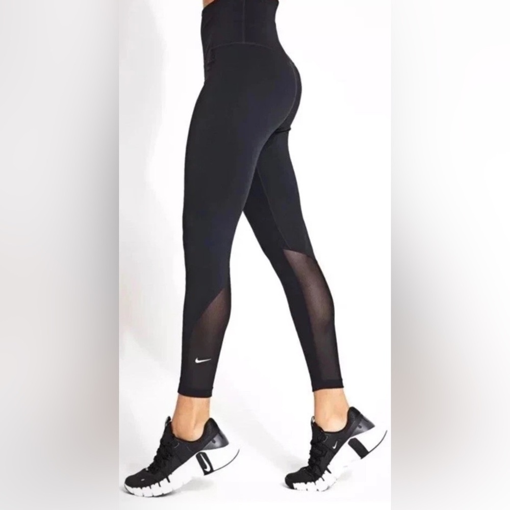 Nike One tight fit high rise 7/8 length Leggings Dri-FIT Sz S NWT Mesh calves